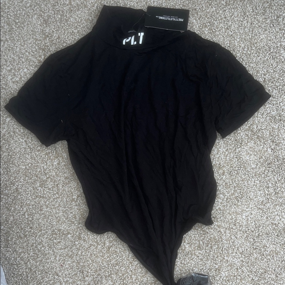 PrettyLittleThing Black High Neck Bodysuit